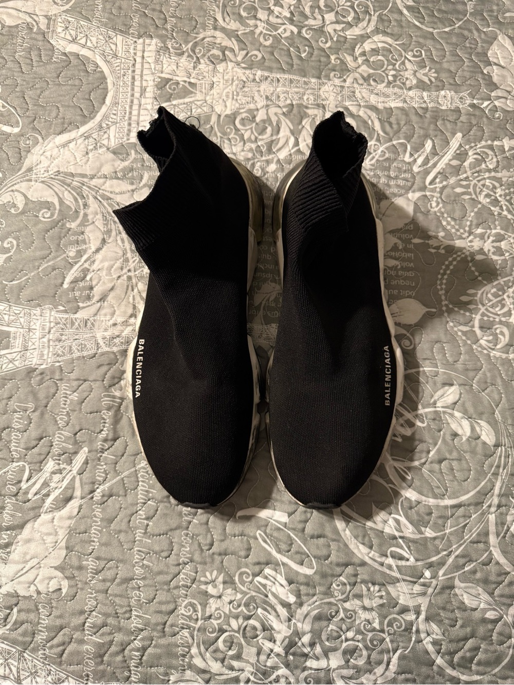 Balenciaga Black Sock Knit Speed Trainer Sneakers - Picture 2 of 10